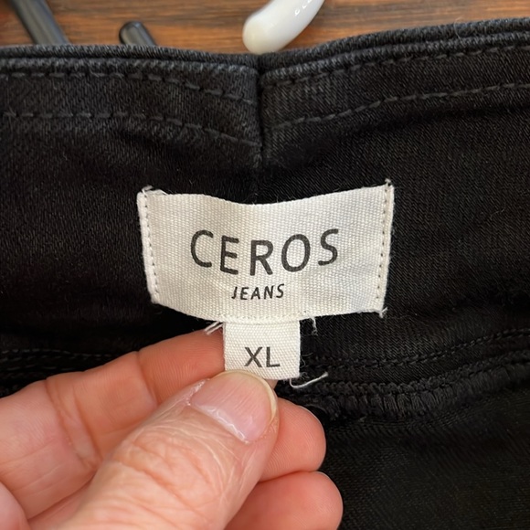 {Ceros}Women’s Sz XL Black Ankle Flared Jeggings - Picture 7 of 9